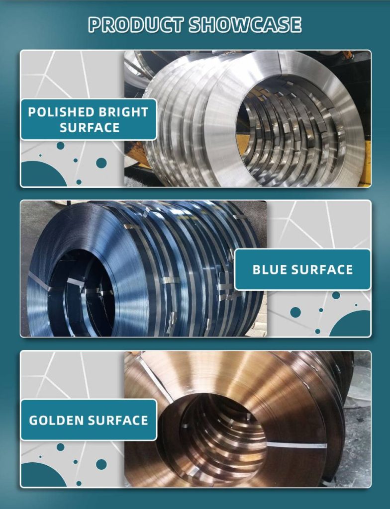 Cold rolled heat treatment steel strip product display